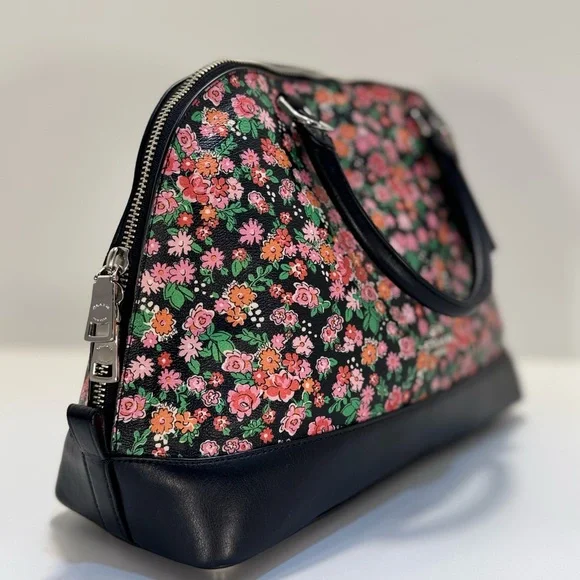 COACH 3pc Floral Sierra Satchel Handbag w/Wallets  Posey Cluster Coated Canvas - Picture 6 of 15